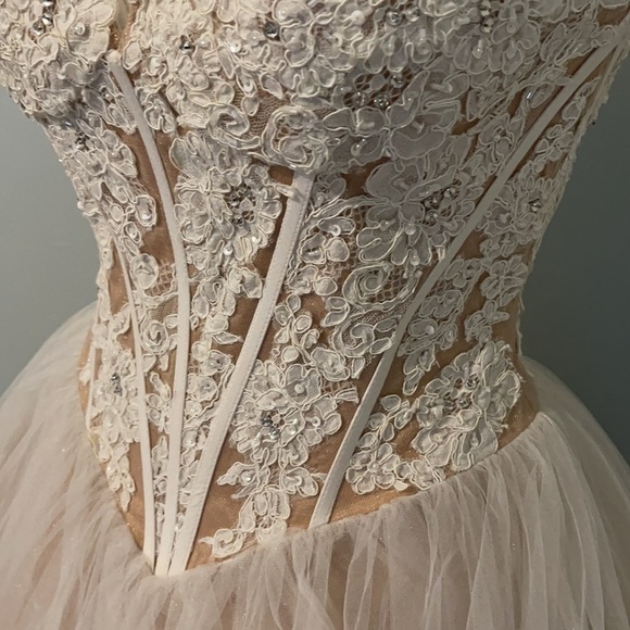 Sherri Hill Lace Appliqué Mini Cocktail Prom Pageant Bridal Wedding Party Dress - Picture 6 of 16